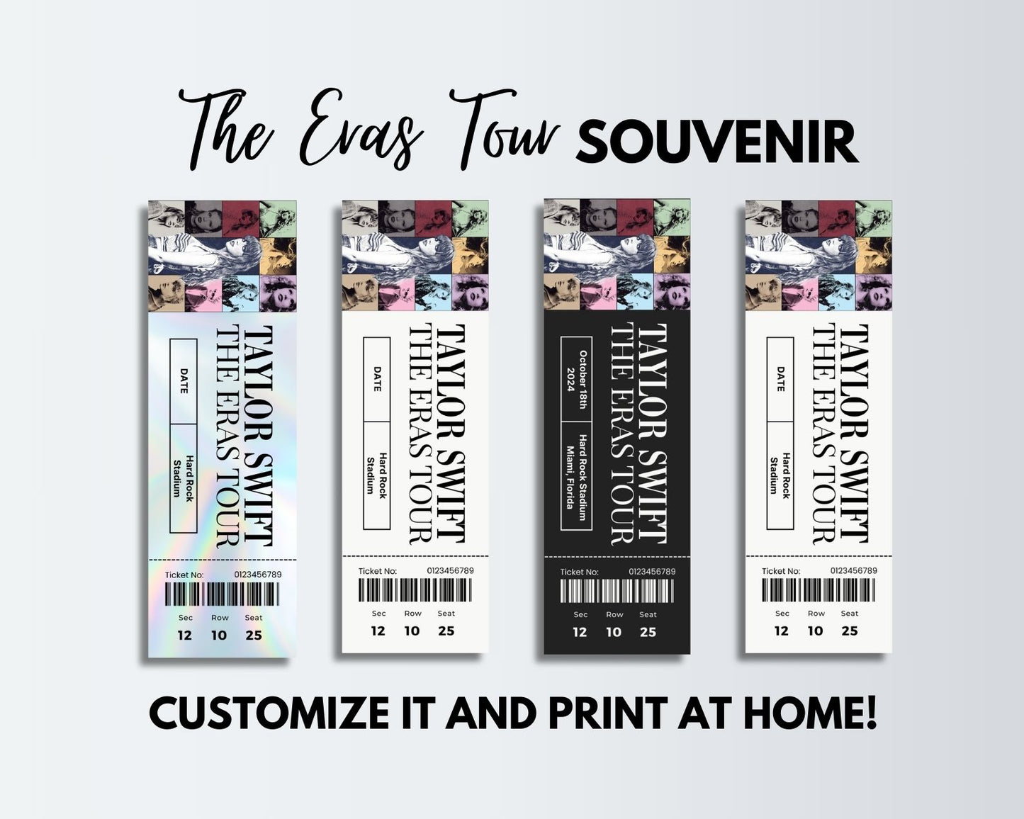 Taylor Swift The Eras Tour Custom Printable Template